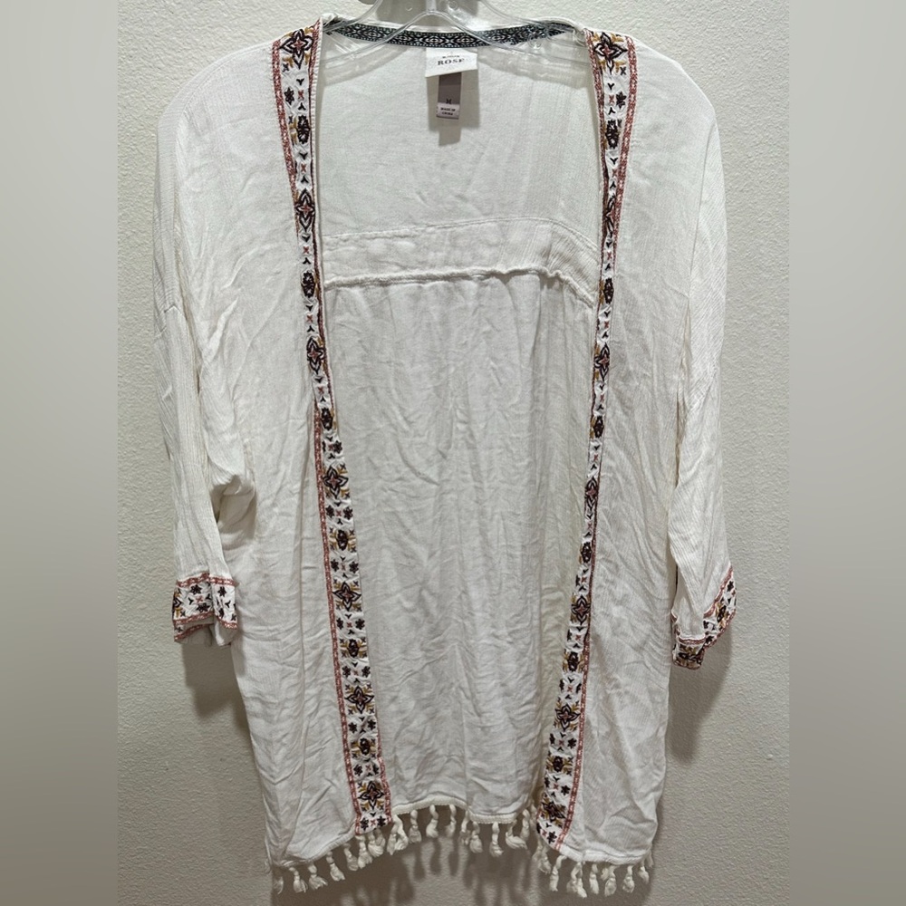 Knox Rose Cream Cardigan with Embroidery boho size medium